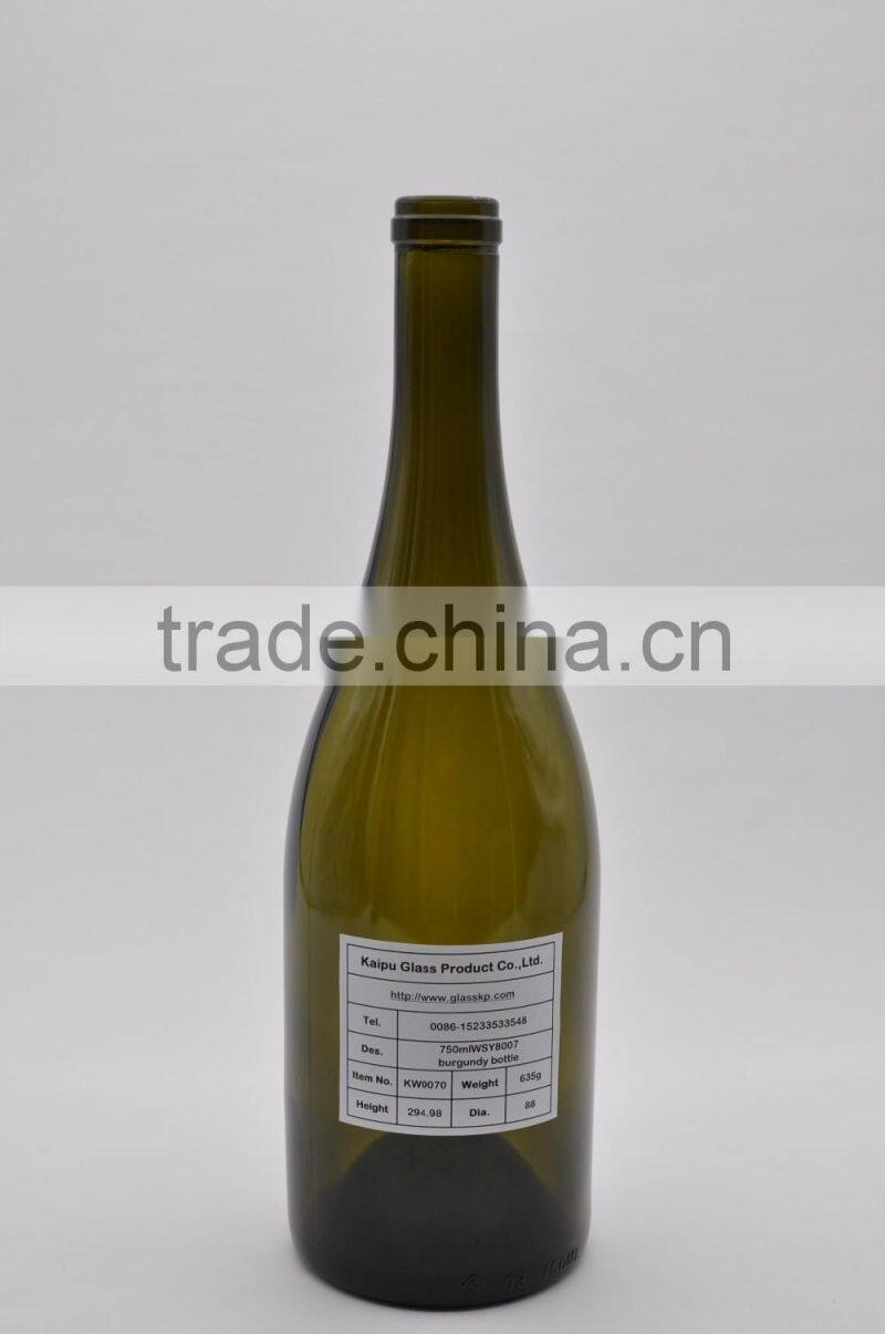 750mL Red Wine Glass Wine Bottle