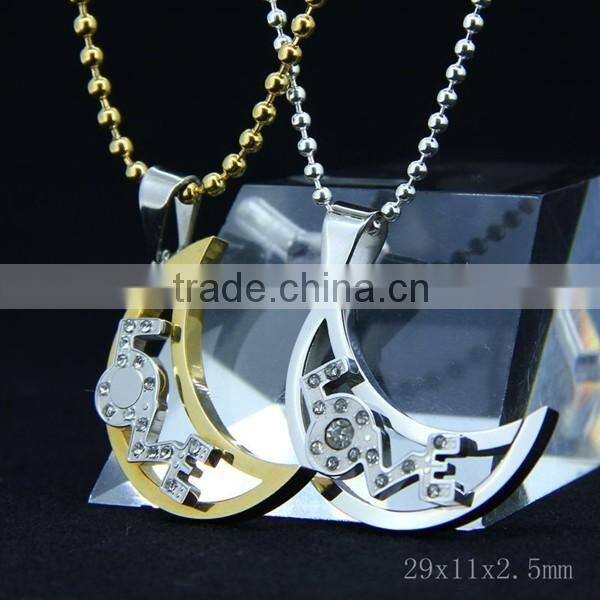 stainless steel moon pendants wholesale