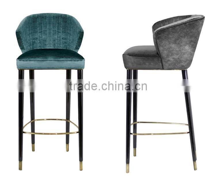 comfortable design high classic aluminum hotel bar chair bar stool
