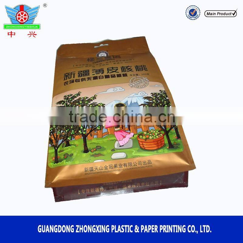 High barrier plastic laminated resealable square bottom box pouch for food packaging