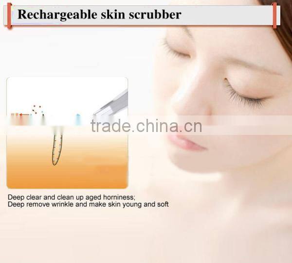 handheld Rechargable Ultrasonic Skin Scrubber portable/ultrasonic face scrubber
