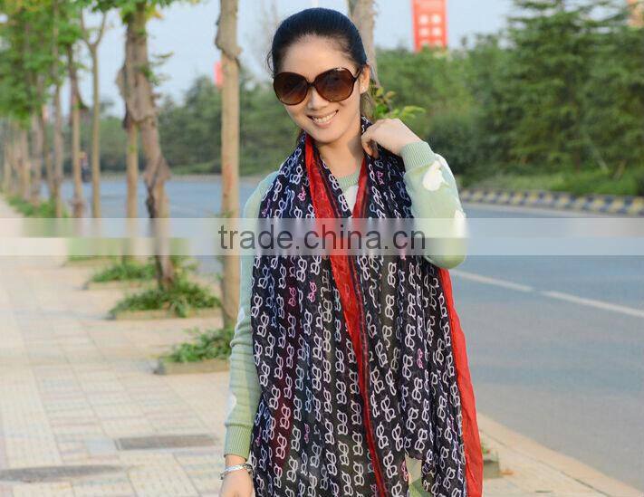 2014 New Spring Fashion Design Women Ladies Extra Long Glasses Print Scarf Shawl Wrap Wholesale