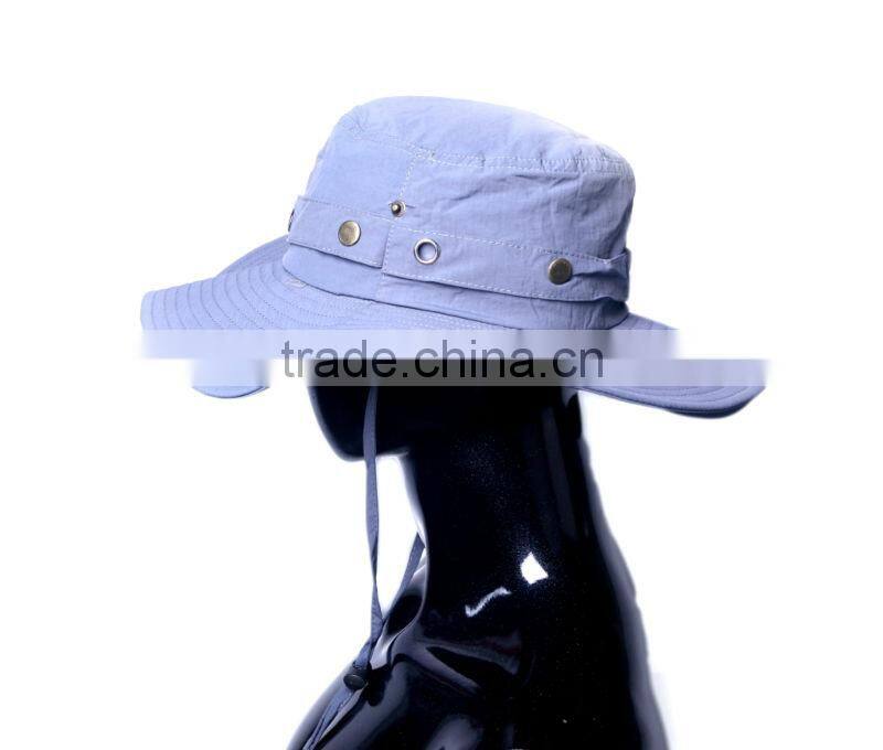 New design workable price blue large rims bush hat hunting hat bucket hat