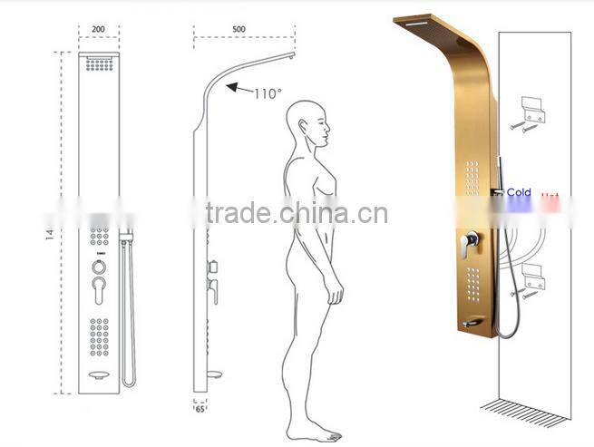 Best Selling 304 Brushed Stainless Steel Shower Panel with Jets