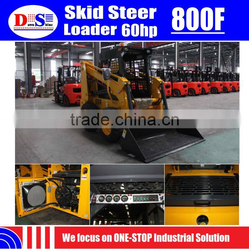 Chinese 60hp Skid Loader Price 800kg with America Sauer Pump 800F Mini Loader Skid Steer