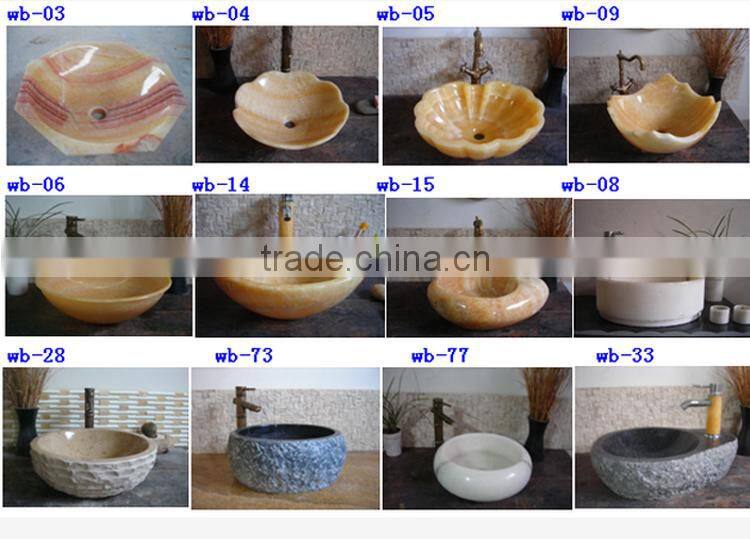 2016 gradient indoor white brown mixed stone wash basin