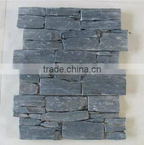 Cheap natural stone black slate walling tiles