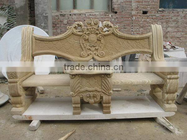 Hand Carved Cheap Stone Garden Bench