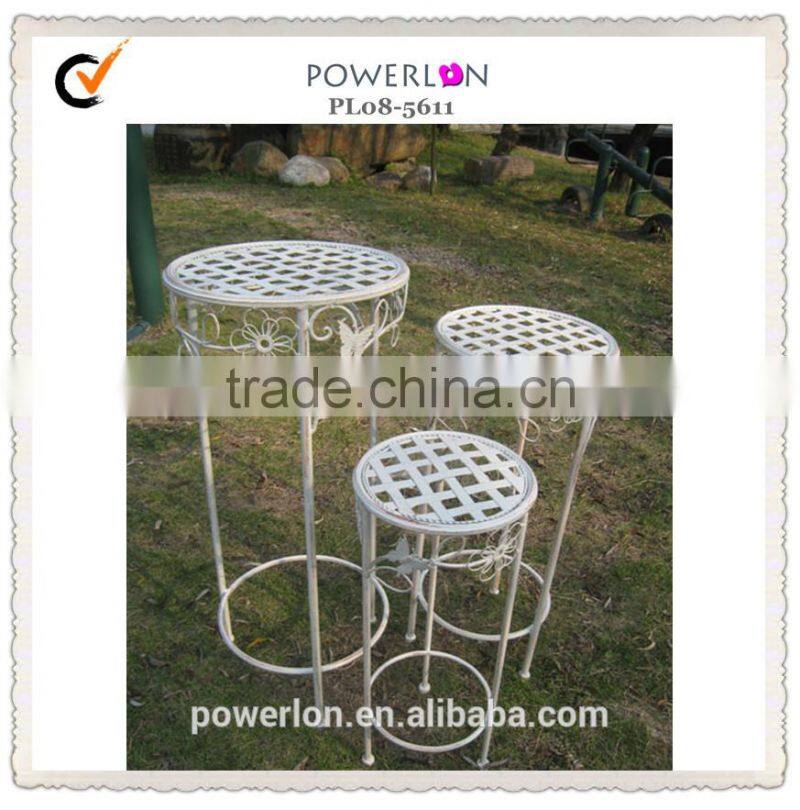 Patio Decoration Wrought Iron 3 tier Flower Pots Wholesale