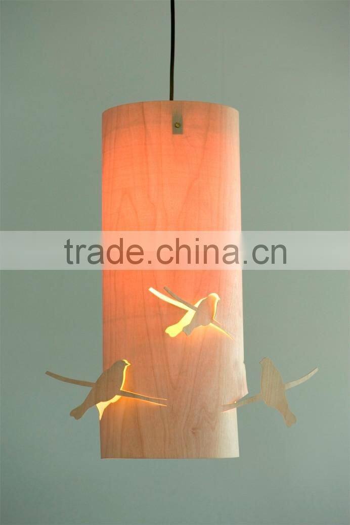 wooden lamp wooden bird light