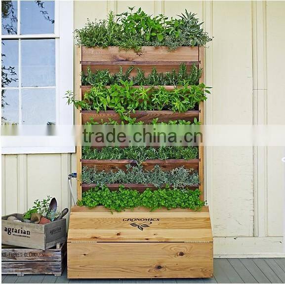 wooden vertical garden shelf