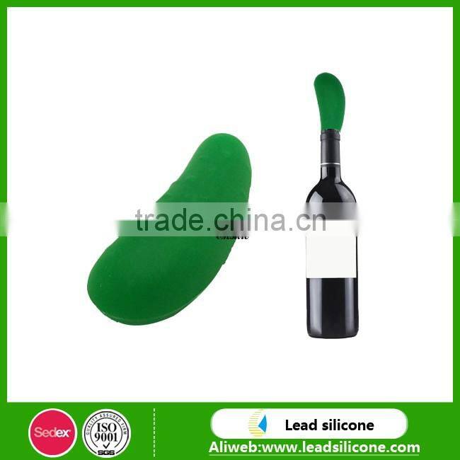 Cucumber Shape Silicone Wine Bottle Stopper, Lovely Silicone Bottle Stopper
