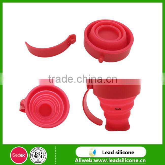 Portable safe reusable silicone collapsible cup / silicone folding cup