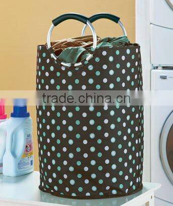 Polka Dot Jumbo Clothing Hamper - Helps Carry Heavy Loads