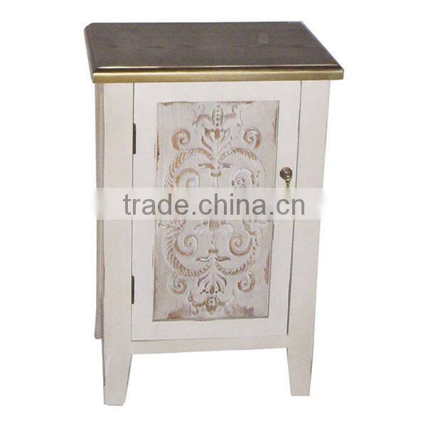 Antique White Finish Wooden Cabinet Retro Wooden Carved Cabinet Cheap Wooden Cabinet Wholesale