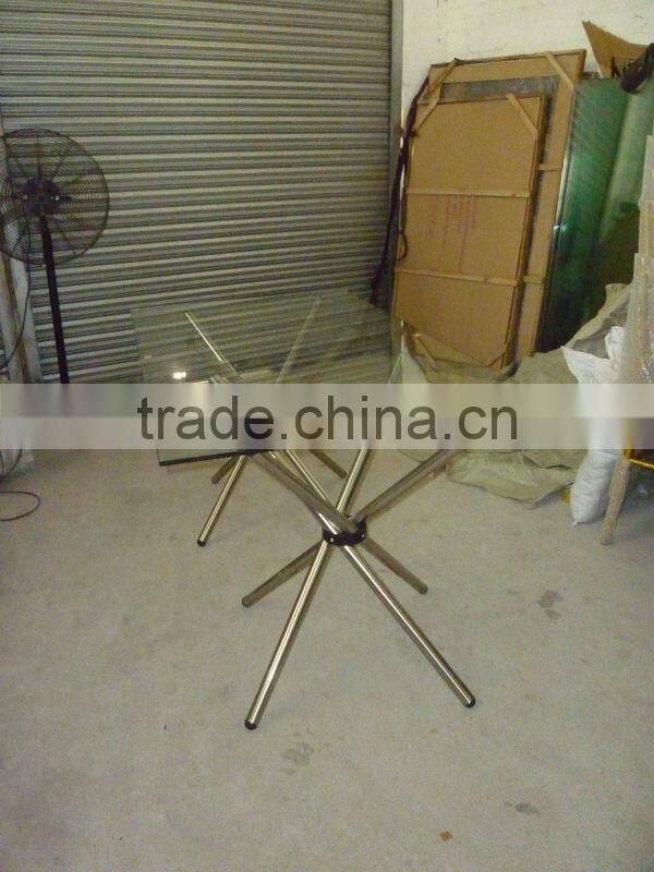 Tempered glass square modern dinning table
