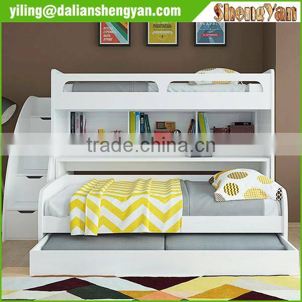Kids Wooden Furniture Transitional Bunk Bed with Table