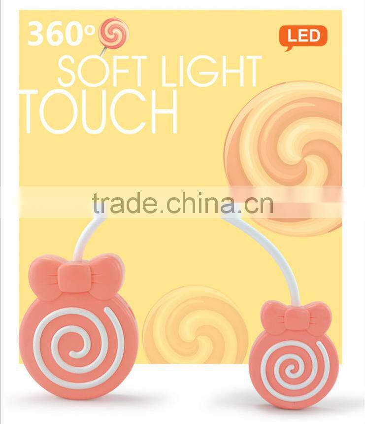 Cute Lollypop Shape Table Lamp With Touch Sensor, USD Charge LED Night Light For Study