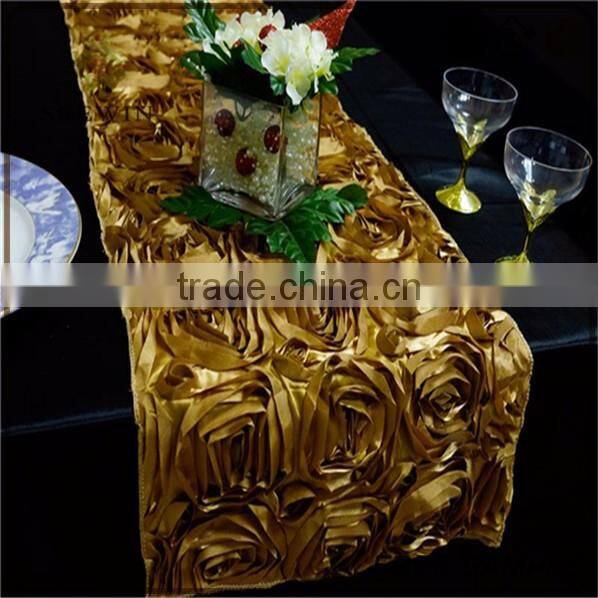 unique quilted rosette fabric wedding hessian table runners