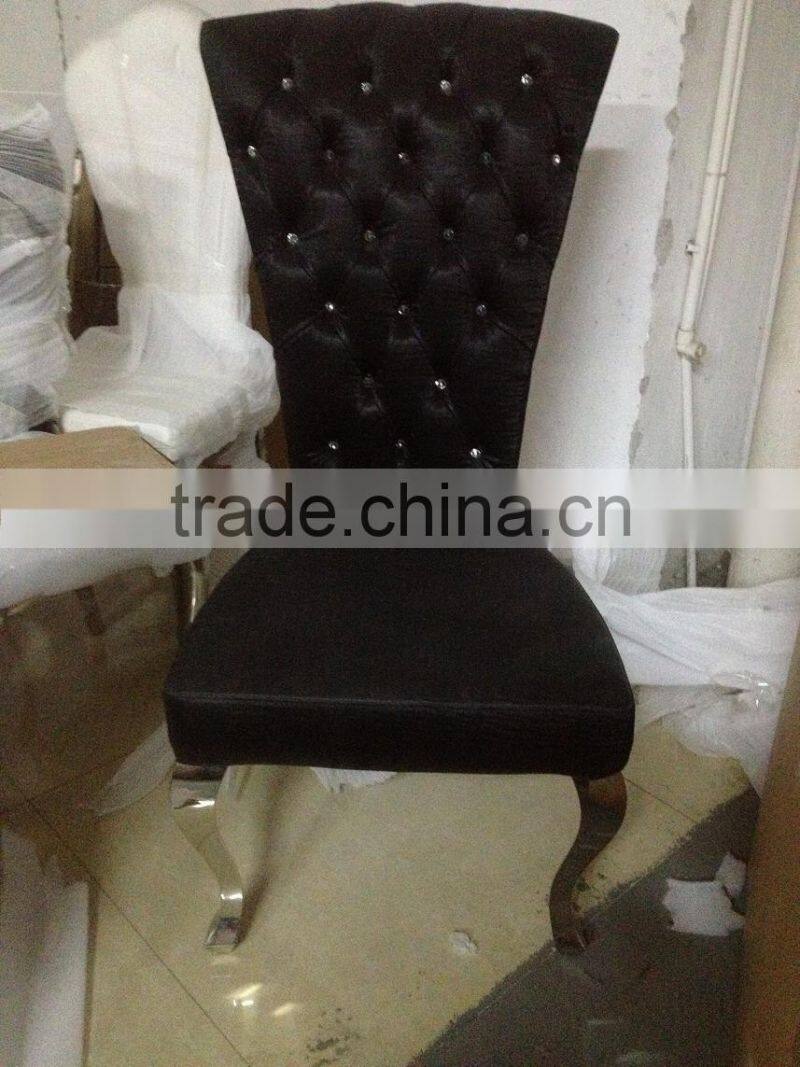 2014 new professional metal dining chair with pu upholster or fabric