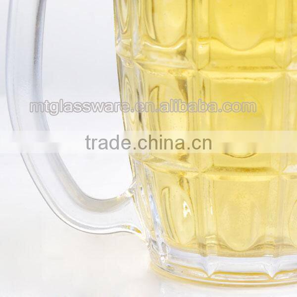 high white glass pineapple shaped beer glass with handle