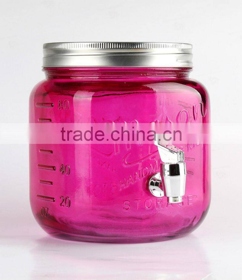 2.5L new style glass dispenser,MASON dispenser