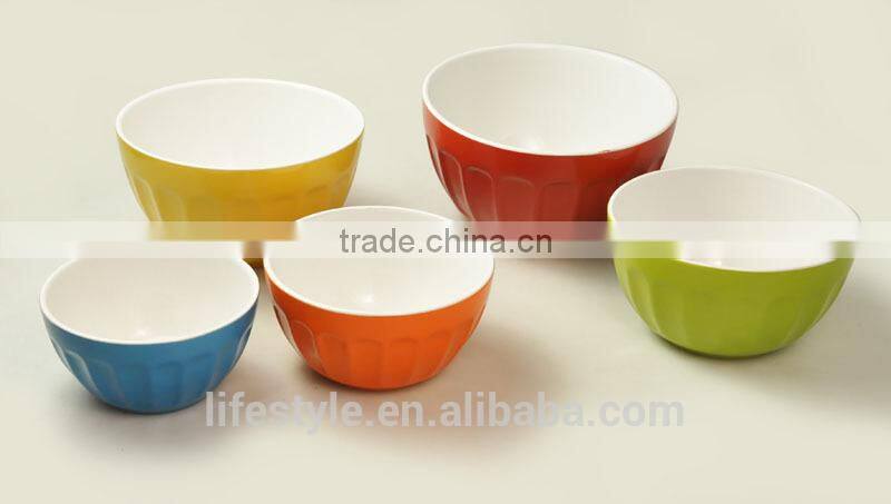 6pcs Mixing Bowl sets, Embossed Salad Bowl,Fruit Bowl