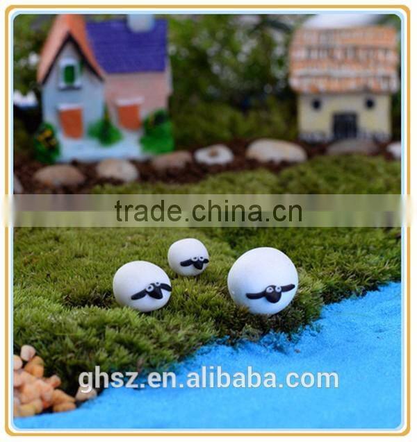 Custom cheap decorative cute miniature animal sheep statue for microlandschaft decoration