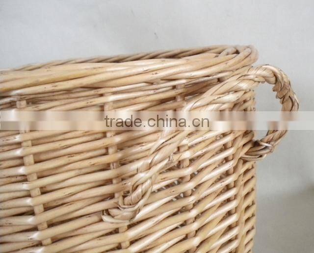 Handwoven storage lidded the wicker basket with handle