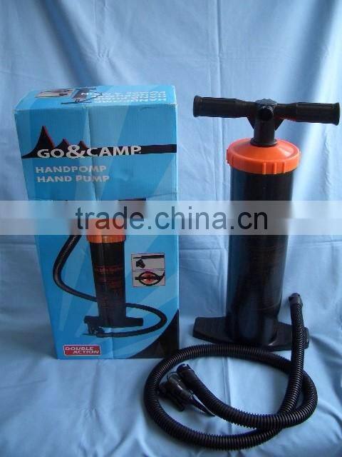 Outdoor bicycle double action hand air pump inflate and deflate with 4 nozzles