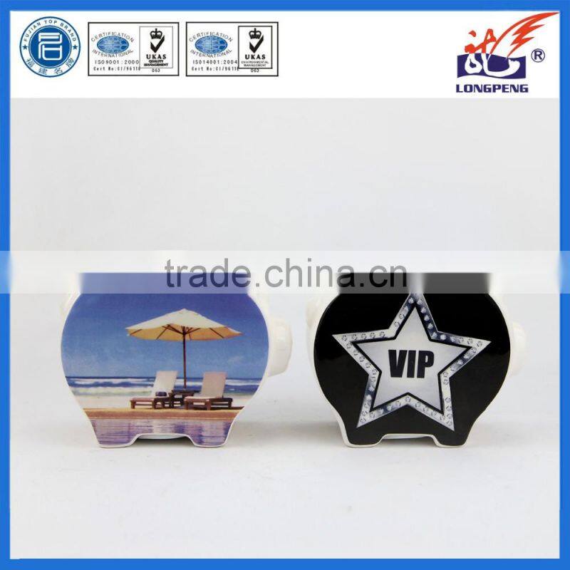 Ceramic Piggy Bank with VIP Icon,VOYAGE DE REVE Icons Piggy Bank Piggy Bank Icon
