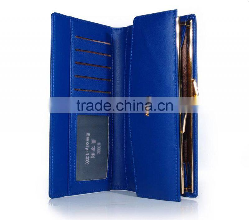 Girl genuine leather wallet zipped money pocket/bag with card slots