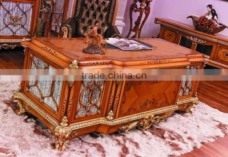 Luxury Office Furniture,Antique Hand Carved Office Desk Furniture,Office Desk Set,Office Desk,Chair,File Cabinet (BF08-0262)