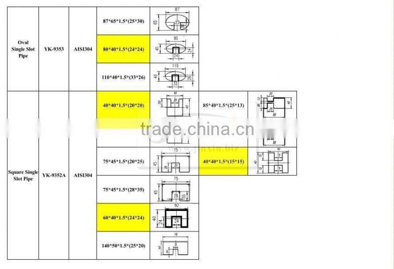 JINXIN stainless steel handrail oval channel pipe