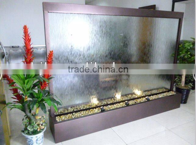 Hotel Restaurant Mall Unique stainless steel Indoor Glass Water Wall Fountain