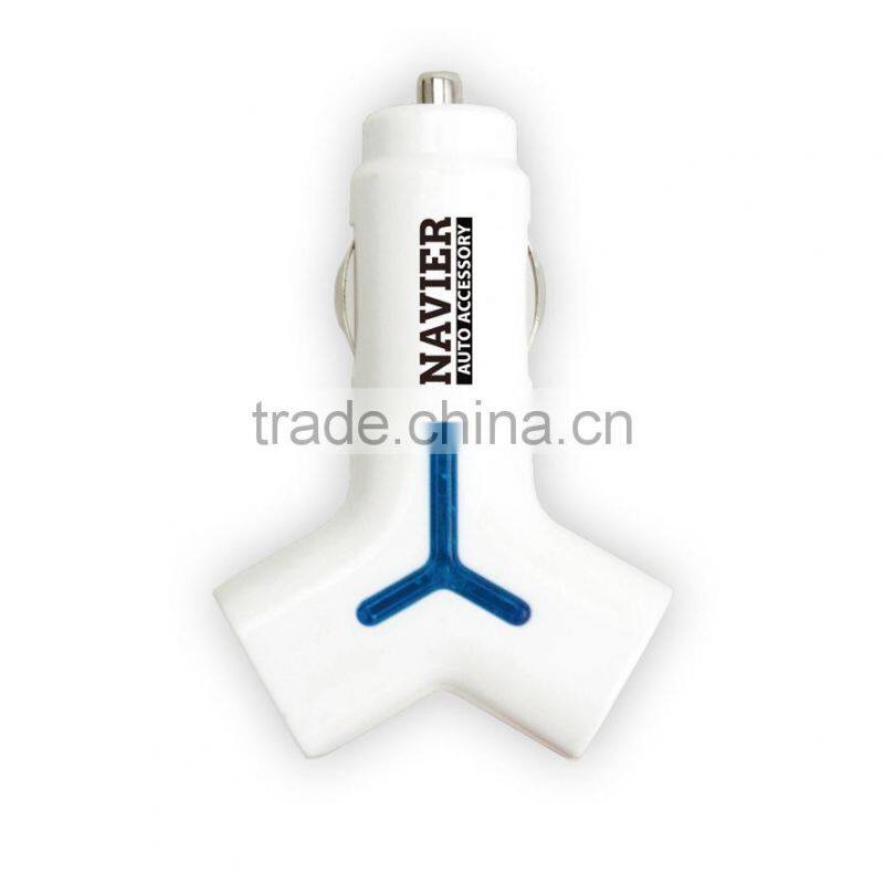 Hot selling best quality with blue LED light Dual port smart USB charger