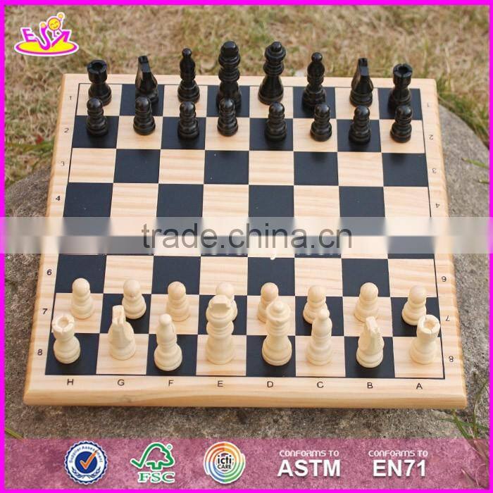 2017 New design children educational wooden international chess W11A053