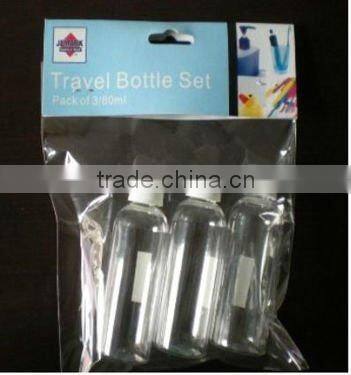 3pcs 80ml PET bottle with ball screw cap/PET travel bottles set/cosmetic bottle