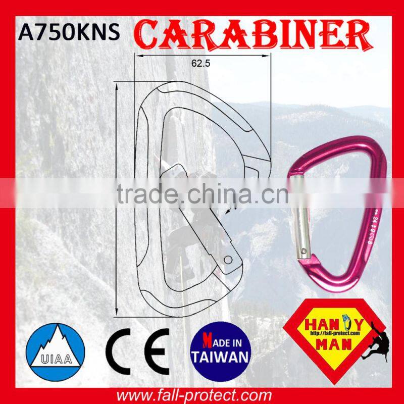 CE+UIAA Certificate Mountain Climbing Aluminum Carabiner With 24KN