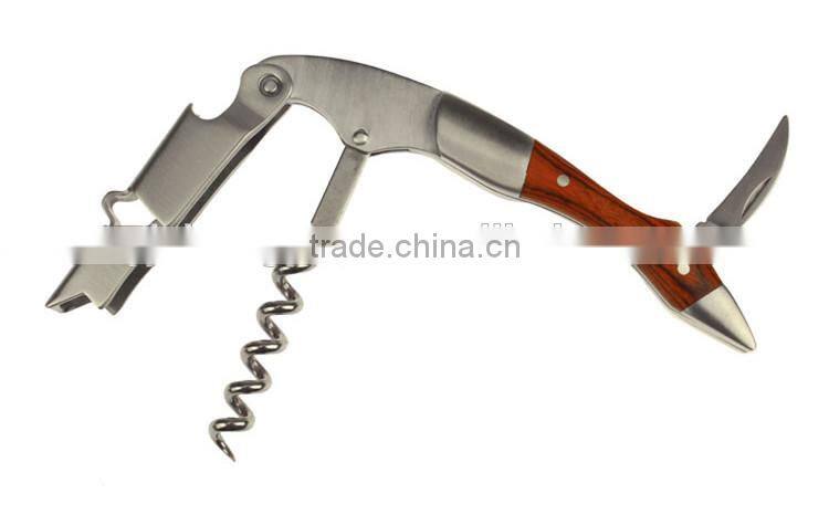 2015 new barman helper wine opener corkscrew with wood handle
