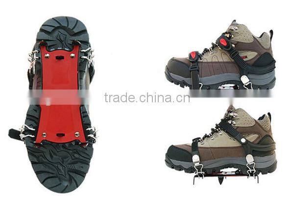 Fashion convenient ice spikes Anti-slip silicone rubber steel nail crampons