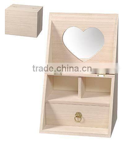 wooden makeup organizer box cosmetic case