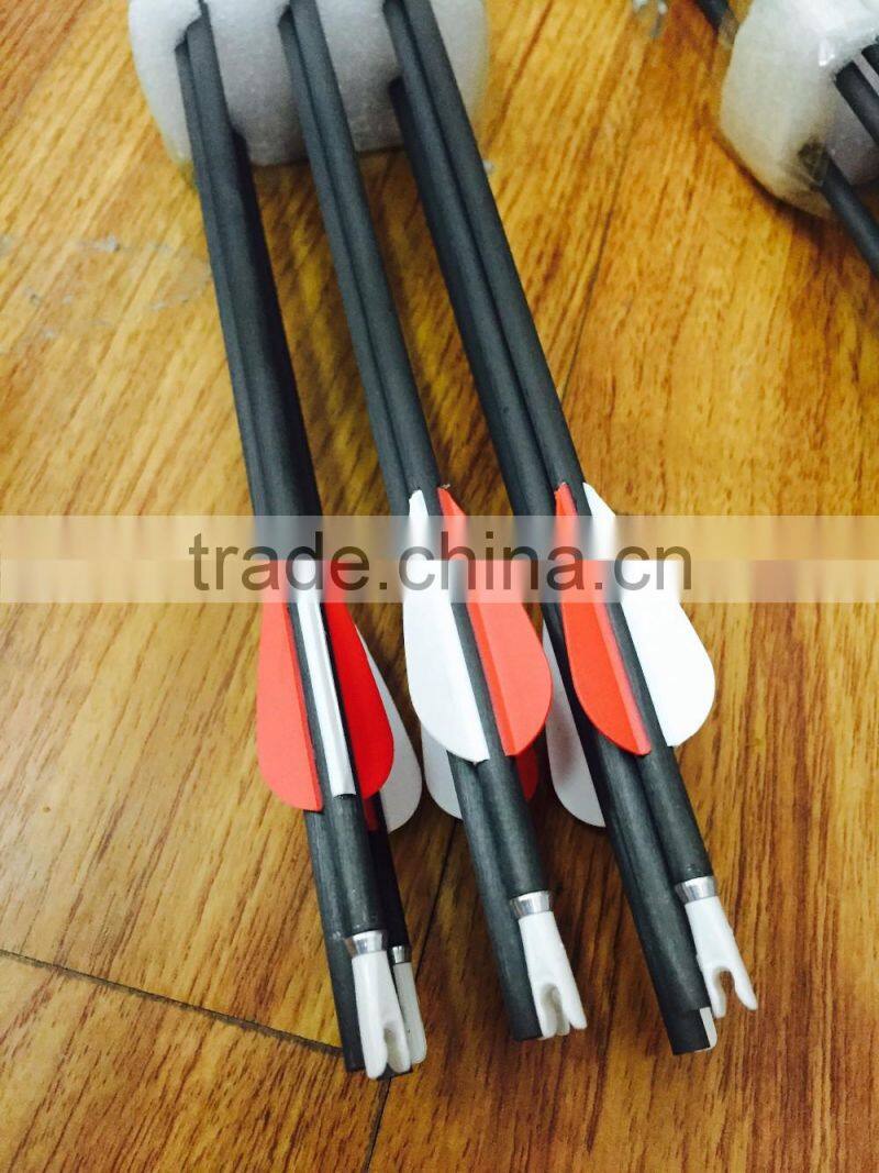New Bamboo Pattern Pure Carbon Fletched Arrows With Tapered Points