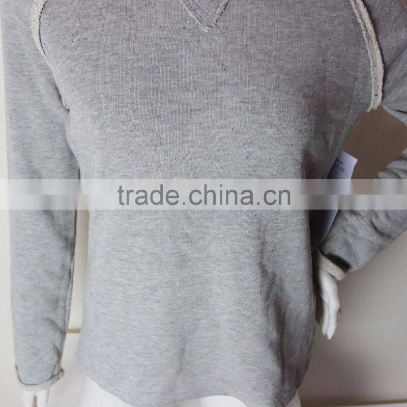 Women Simple Style Causure Plain Sweatshirt