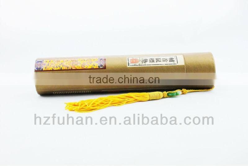 Customized round paper tea box with decoration