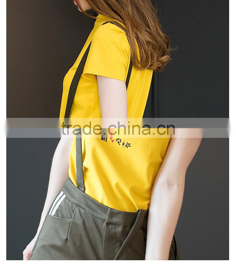 Custom Cotton Printing T shirts Cartoon White O-neck T shirt Women