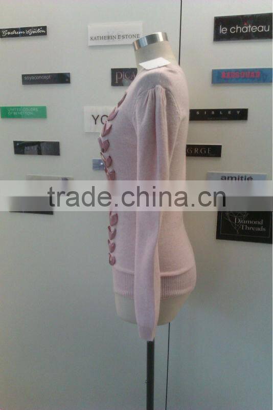 lady sweater fashion design wool garment cardigan long with silk