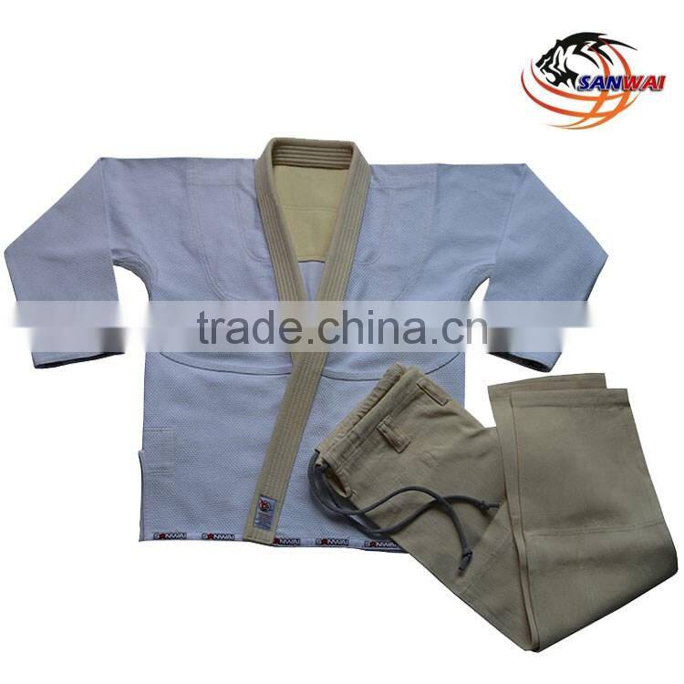 Brazilian jiu jitsu gi with embroidery and sublimation patches or blank black/white/blue col bjj gi for adult and kids
