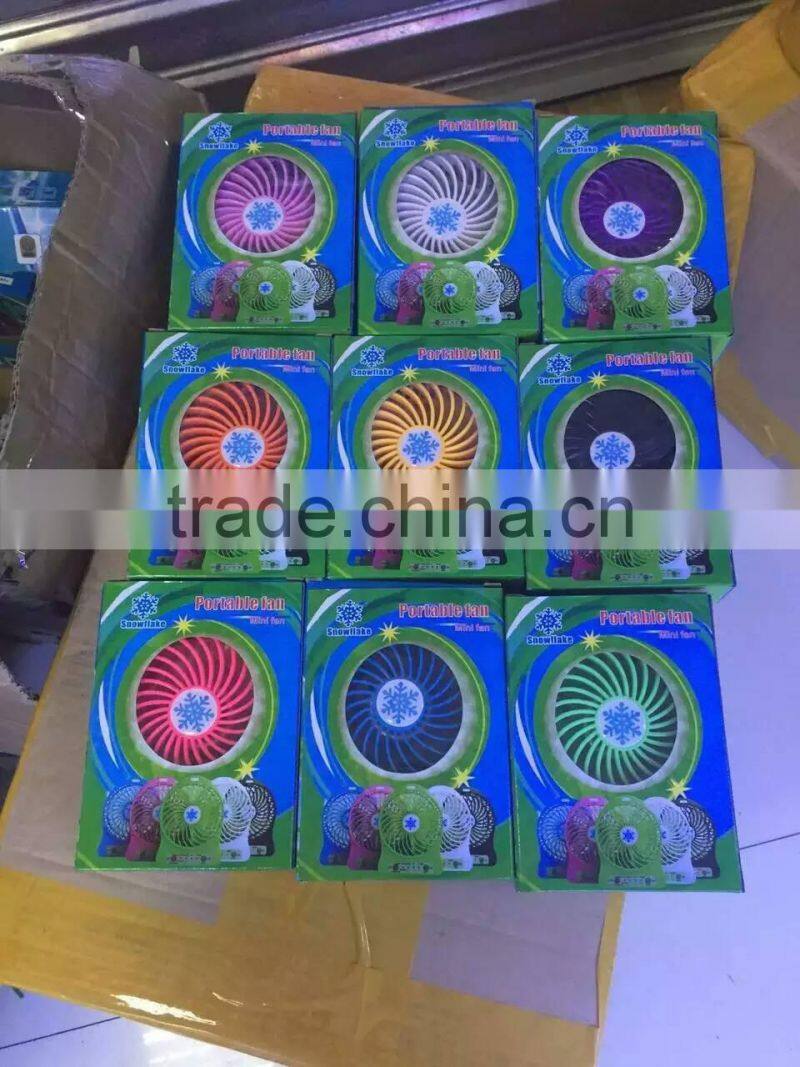 BHNUSBF07163 high performance DC 5V portable mini fan ,rechargeable usb fan 5v dc mini cooling fan WITH LED LIGHT