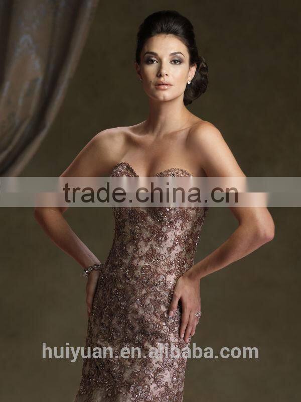 high quality long sleeve lace beaded mother formal party dresses
